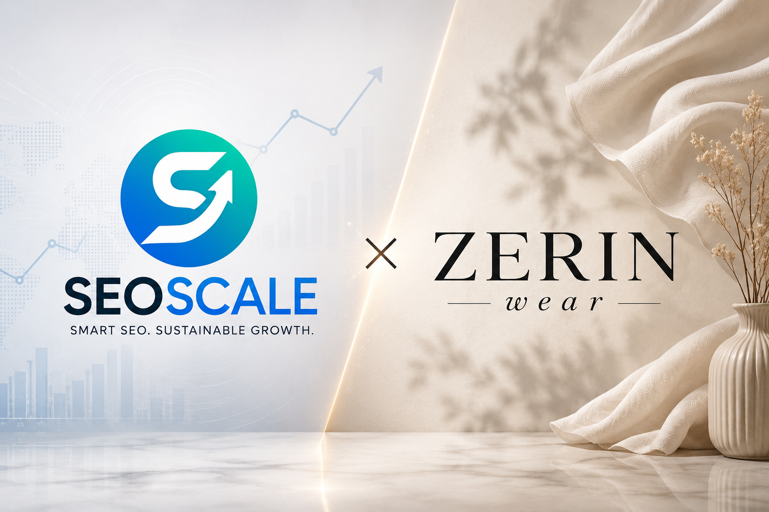 SEOScale and Zerin Wear partnership showcasing SEO, brand growth, and premium modest fashion collaboration.